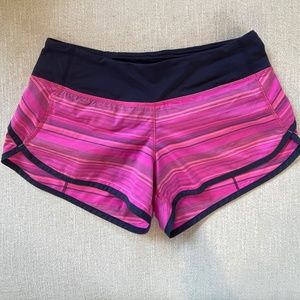 Lululemon Speed Short Size 4 in Pow Pink Elevation Stripe